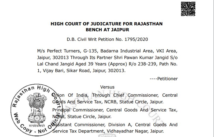 Interest demand stayed by the Rajasthan High court